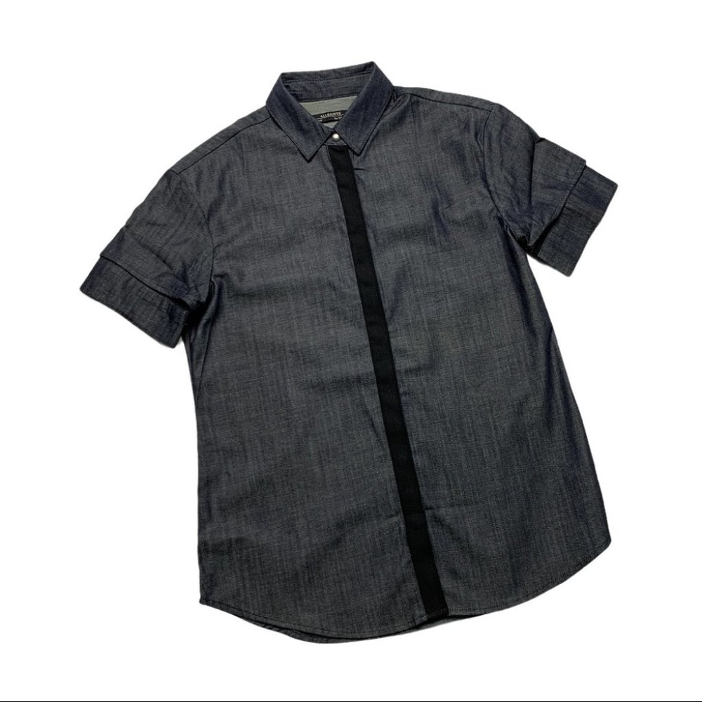 ALLSAINTS Trente Denim Button Up Shirt Size 4 NWOT